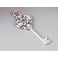 Подвеска ключик с кристалликами, серебро, 1шт